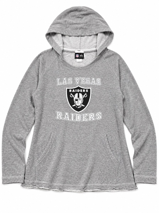 NFL Tops - Women’s NFL Las Vegas Raiders Gray Hooded Sweatshirt Hoodie L
